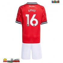 Camisa de Futebol Manchester United Amad Diallo #16 Equipamento Principal Infantil 2025-26 Manga Curta (+ Calças curtas)